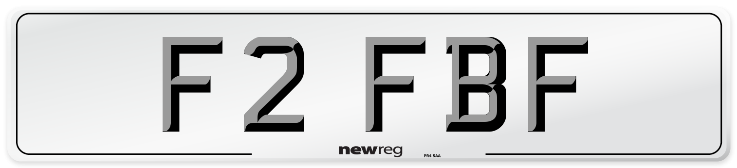 F2 FBF Number Plate from New Reg